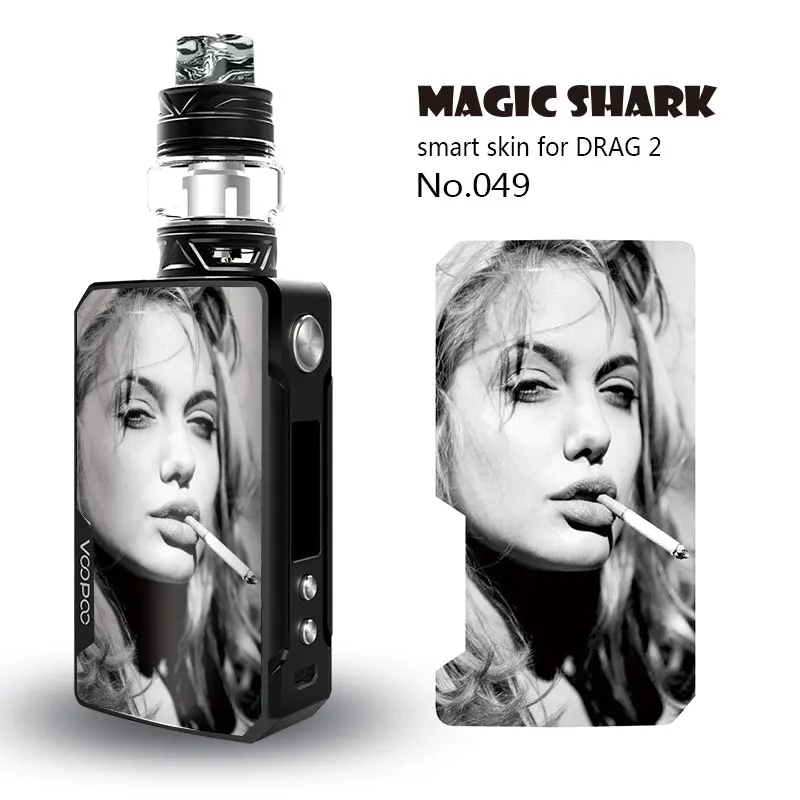 

2019 Fashion PVC 2.5D Wood Print Flower Painting Crystal Julie Pod Vape Case Sticker Skin for Voopoo Drag 2 Drag II