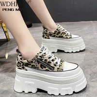 women thick soles sneakers 2021 spring casual high platform shoes breathable female vulcanized shoes woman chunky sneakers 9cm