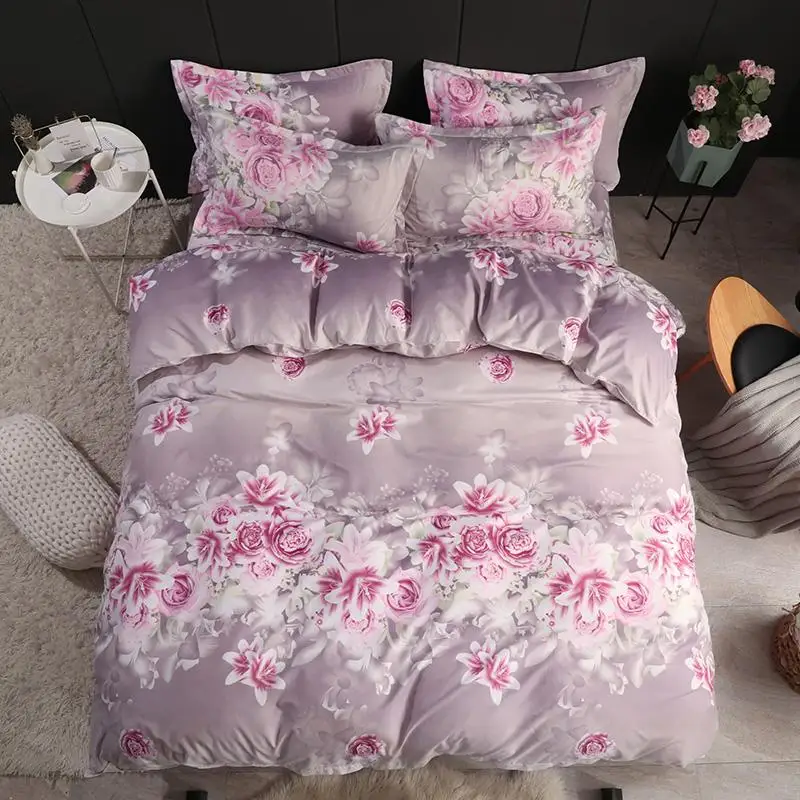 

59Bedding Set love 3/4pcs Family Set Sheet Duvet Cover Pillowcase Boy Girl flat sheet, Spring Autumn Flower Series bed set