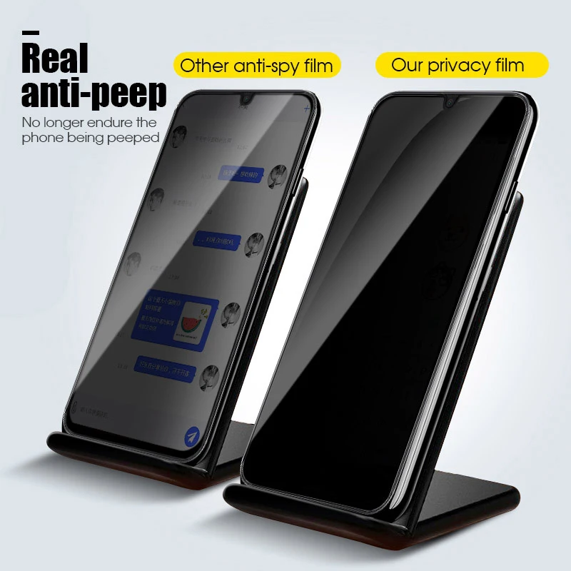 Полное покрытие анти шпион Закаленное стекло протектор экрана для samsung Galaxy A 10 20 30 40 50 60 70 80 90 пленка частный телефон фольга
