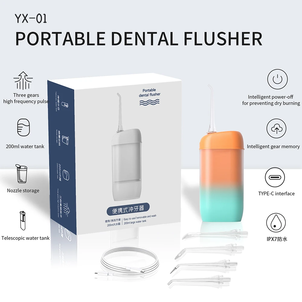 

Portable Electric Oral Irrigator Waterproof Dental Irrigator Teeth Water Flosser Ultrasonic Tooth Cleaner Waterpulse with 3 Mode