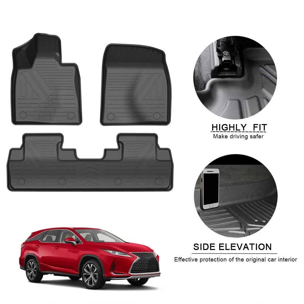 

Car Floor Mats For Lexus RX 450hL 2020 TPE Non-Slip Foot Pad Waterproof Rubber Carpets Auto Automobile Interior Accessories