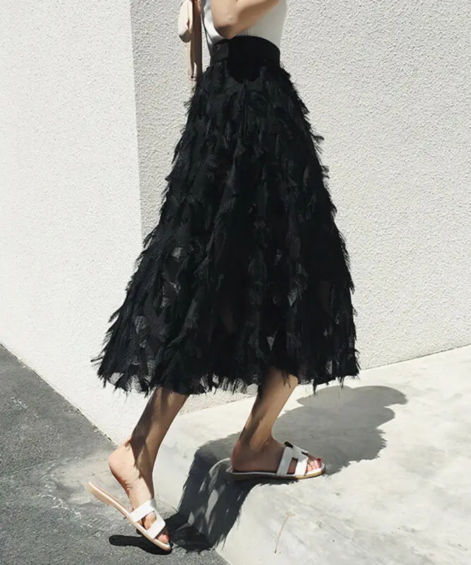 Женская сетчатая юбка-пачка с высокой талией прозрачная Тюлевая юбка макси