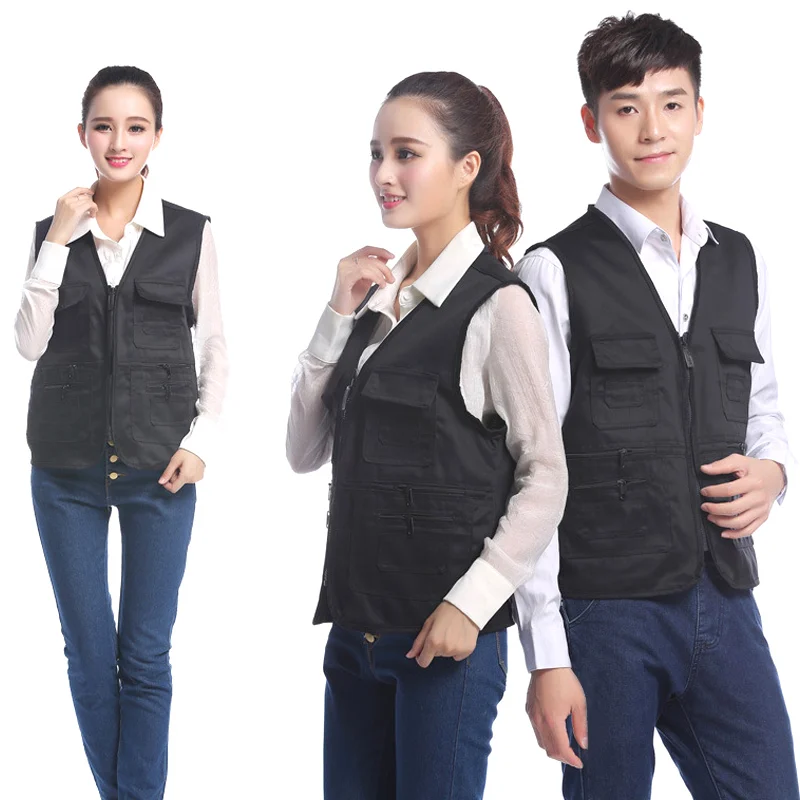 Новинка мужской и женский жилет с множеством карманов на молнии Свободный