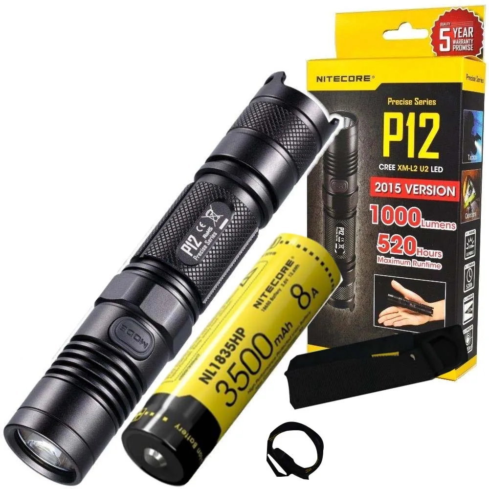 p12 nl1835HP NITECORE P12 Тактический светильник-вспышка CREE XM-L2 U2 Led Макс 1000 люмен дальность луча 232 м наружный светильник поисково-спасательный фонарь - Испускаемый цвет: p12 nl1835HP