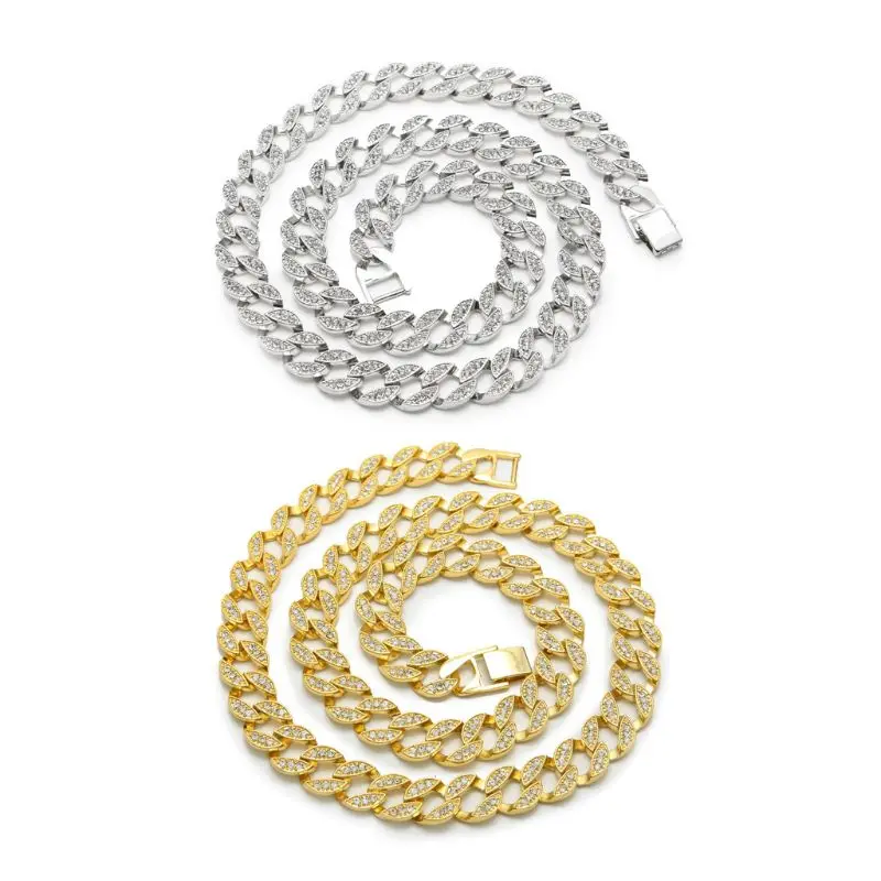 

Hip Hop Jewelry Iced CZ Miami Cuban Link Chain Necklace Bracelet