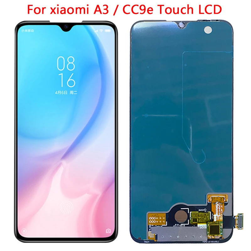 SUPER AMOLED CC9e LCD для Xiaomi A3 сенсорный экран с рамкой в сборе MI CC9 отпечатком