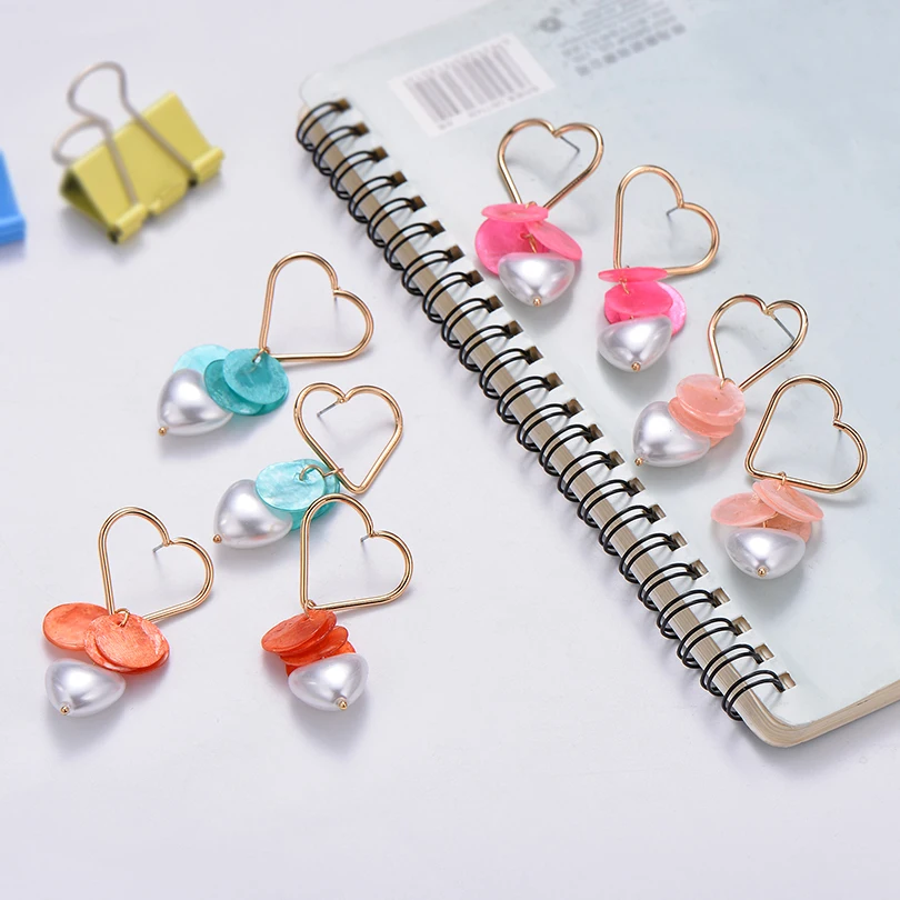 Новинка 2019 Романтические Золотые серьги капли в форме сердца для женщин
