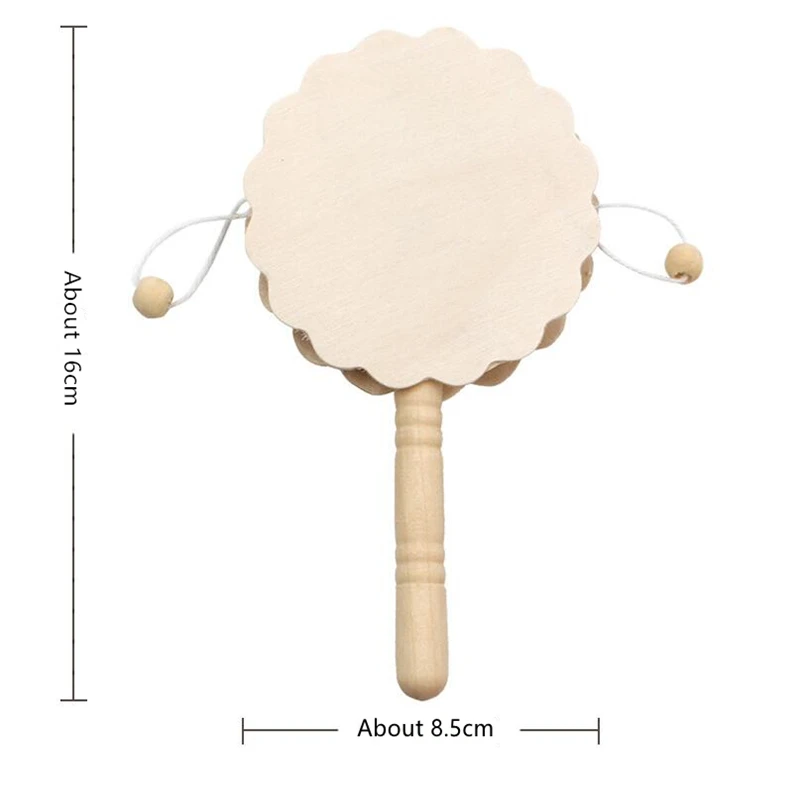 Детская погремушка барабанная деревянная игрушка Китайская традиционная
