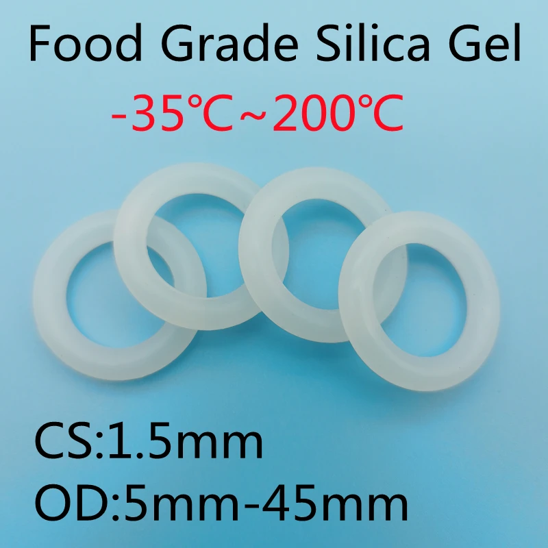 Уплотнительное кольцо VMQ 100 шт. уплотнительная прокладка толщина CS1.5 OD 5 ~ 45 мм