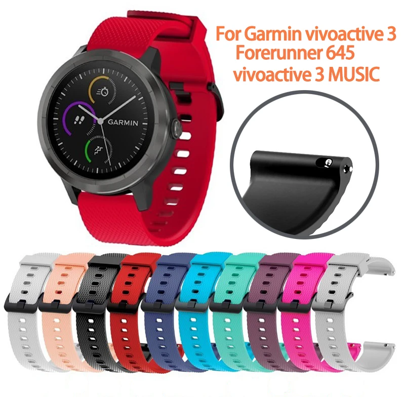Силиконовый ремешок для Garmin vivoactive 3 Forerunner 645 наручных часов vivoactive3 браслет|Ремешки