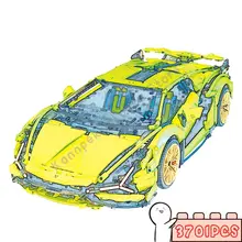 3701PCS Cars Sports RC Car Toys Building Blocks Bricks Model Gifts Technical Children Kids DIY Friends Super In Stock