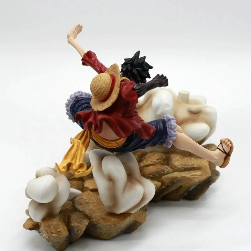 

17cm Anime ONE PIECE Luffy Gear 3 Haki Rubber Gun Battle Ver Zabo's Brother PVC Statue Action Figure Collect Model Toy Gift K62