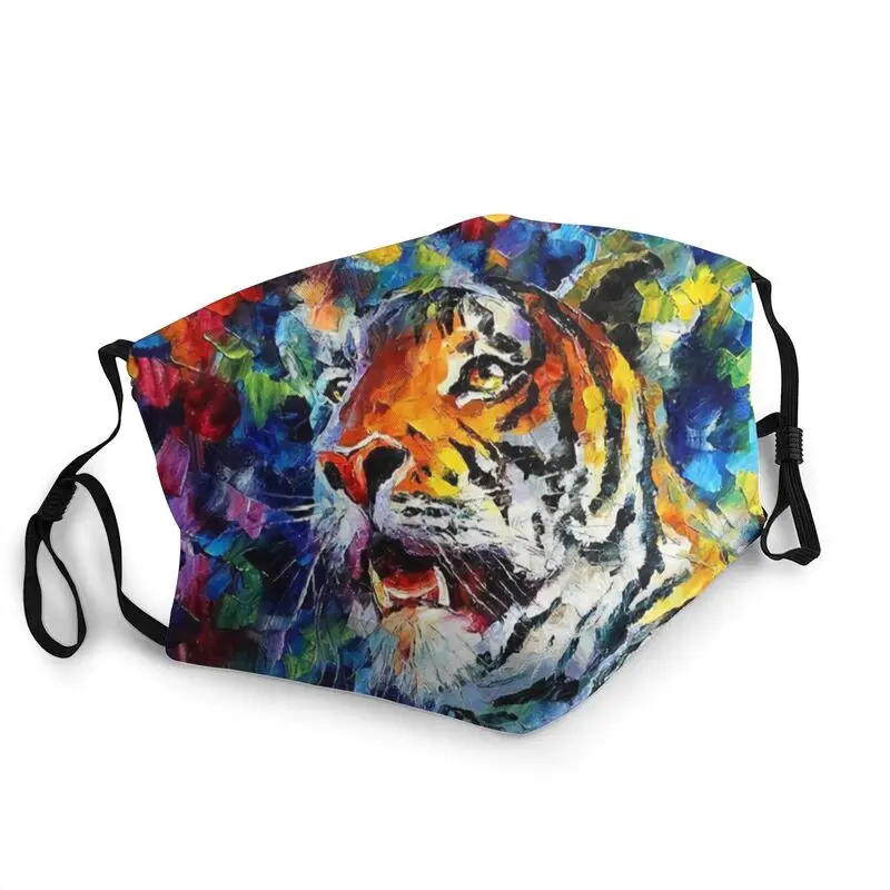 Маска Tiger By Leonid Afremov, унисекс, для взрослых, модная маска с рисунком животных, защитный чехол, респиратор, одноразовая маска для рта