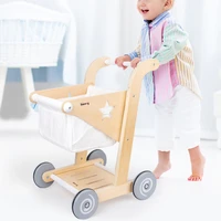 wooden childrens home shopping cart toys baby toddler toy stroller simulation supermarket cart home kitchen toys
