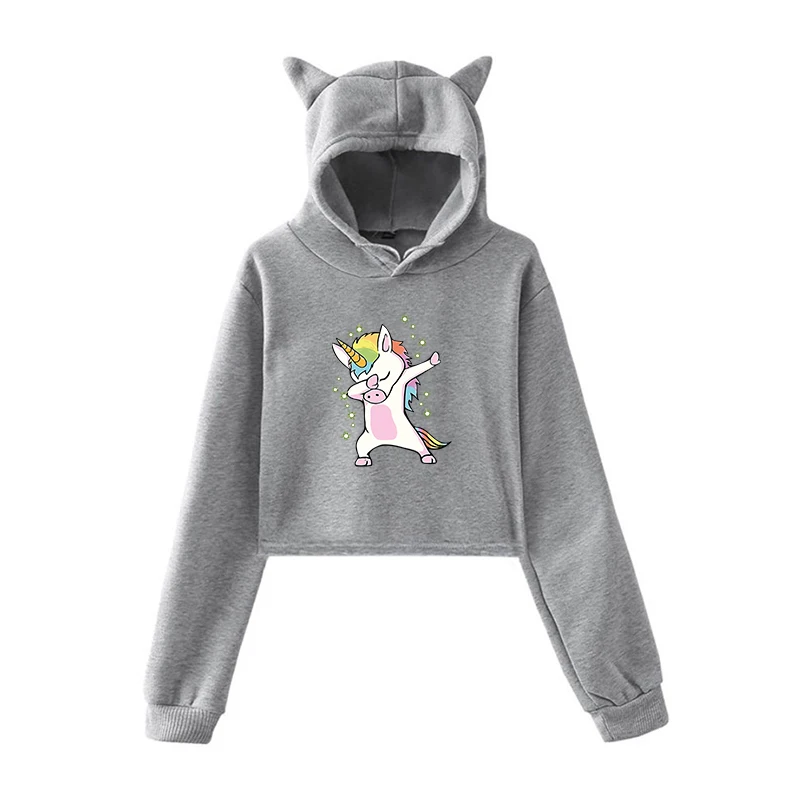 Толстовка в стиле Харадзюку; забавные толстовки с единорогом; Bluza damsk; Женский пуловер; Одежда для девочек-подростков; Осенняя теплая уличная одежда - Цвет: 15