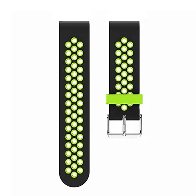 Black Green HANGRUI 20 мм 22 мм мягкий силиконовый двухсторонний Браслет Для Xiaomi Huami Amazfit Bip Amazfit GTR 47 мм 42 мм силиконовый сменный ремешок - Цвет: Black Green