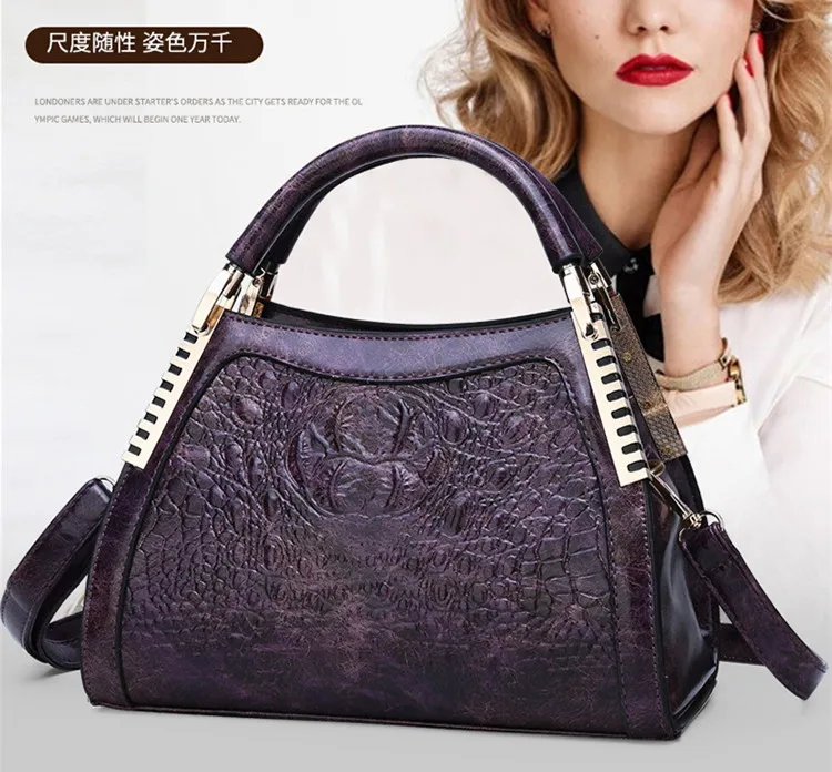 Новые роскошные винтажные женские сумочки Крокодил Аллигатор Tote кошельки мягкие брендовые сумки через плечо кожаные женские сумки на плечо