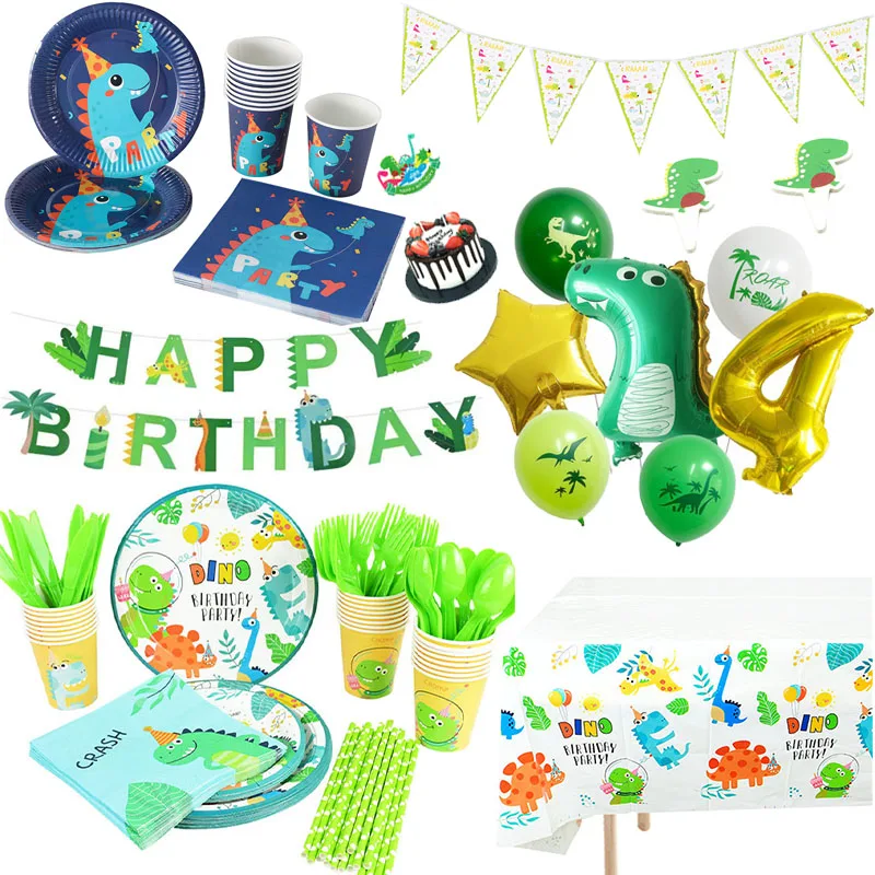 

Dinosaur party tableware set dinosaur hat paper plate gift bag children birthday party baby shower party supplies decoration