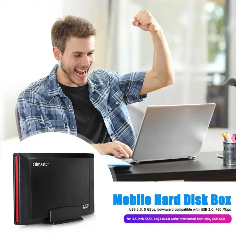 OImaster EB-330U3 3,5 дюймов USB3.0 для SATA высокоскоростной SDD HDD корпус внешний жесткий диск корпус hdd коробка