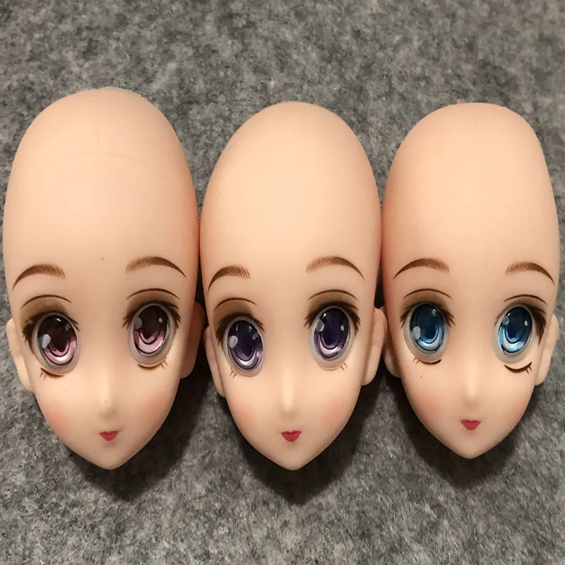 

Quality Doll Head Toy Girl Birthday Gift Doll Long Hair Doll Doll Toy Parts Cute Licca Bald Head Catwalk Head Glasses Eyes Heads