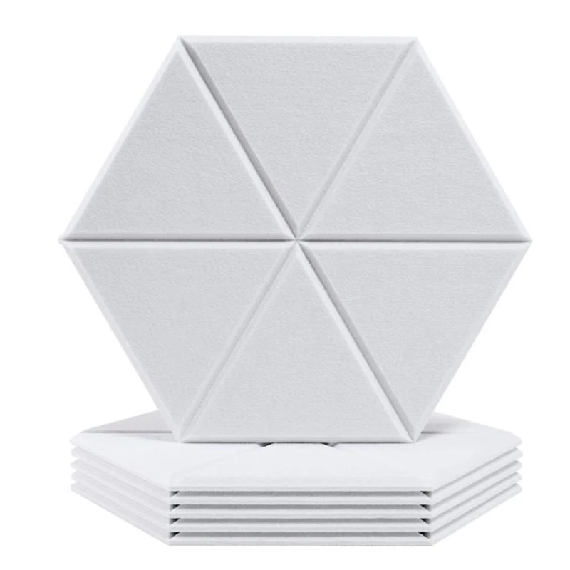 

6 Pack Hexagon Acoustic Panels Soundproof Padding High Density Decorative Sound Dampening Panels for Studio,Home&Office