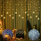 Светодиодная Рождественская гирлянда, гирлянда-занавеска, светодиодная гирлянда на свадьбу, вечеринку, Рождество, для окна, для дома и улицы, Декор