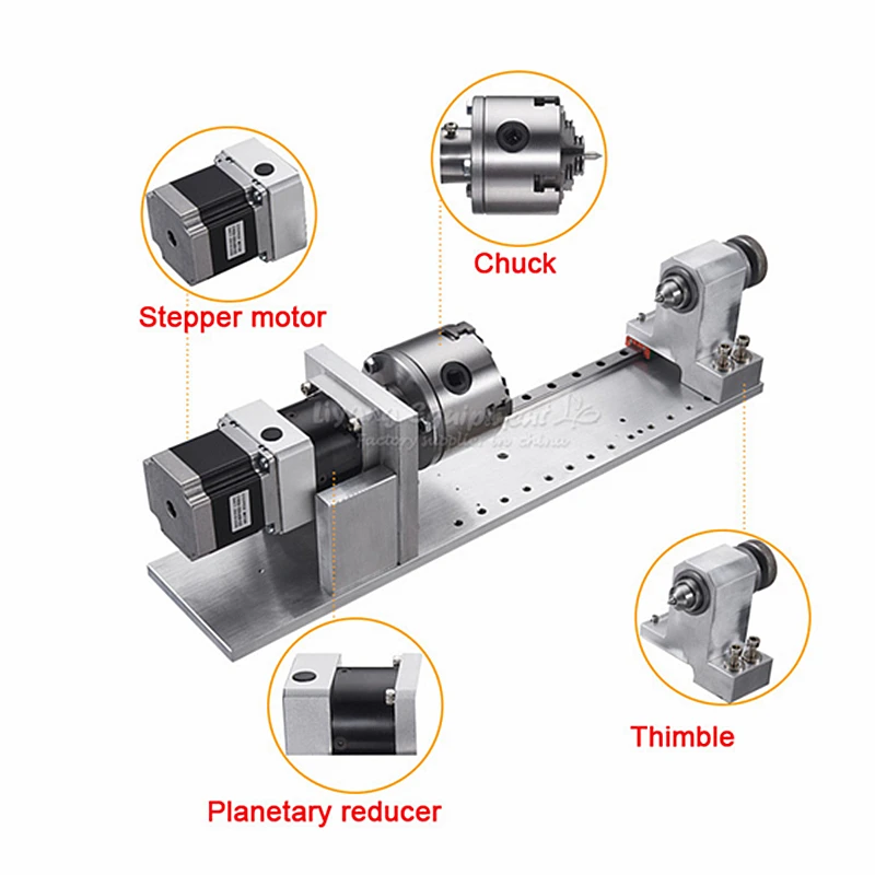 

Planetary Engraving Machine 4th Axis Planetary Reducer Rotating Shaft A Axis CNC Dividing Head for Woodowrking Engraving