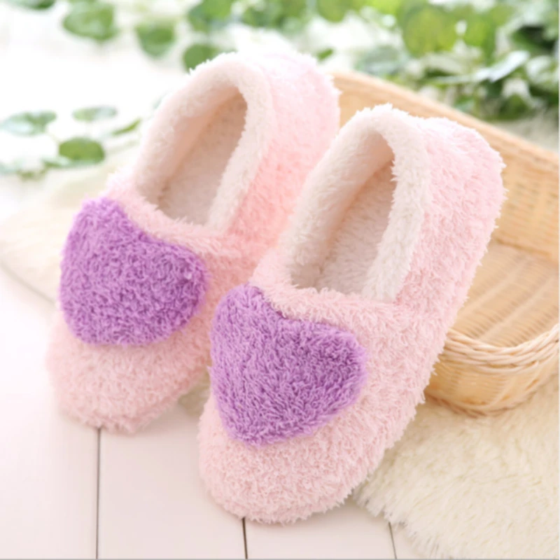 

Lovely Ladies Home Floor Soft Women Indoor Slippers Outsole Cotton-Padded Shoes Female Cashmere Warm Casual Shoes