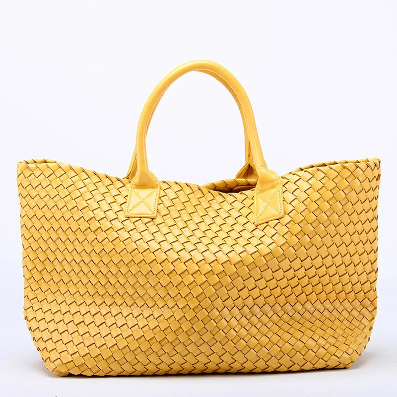 

New Woven Handbags Imitation Sheepskin Star Shoulder Bag Large Capacity Bucket Bag Woven Tote Bag Women Fuax Leather Handbags