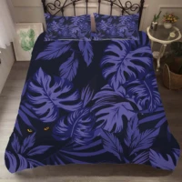 duvet cover set bedding comforter purple tropical leaves printed bedroom clothes with pillowcases for adult king queen size