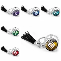 anime genshin impact keychain element vision gods eye mondstadt liyue harbor accessories pendant key chain for girl gifts gem