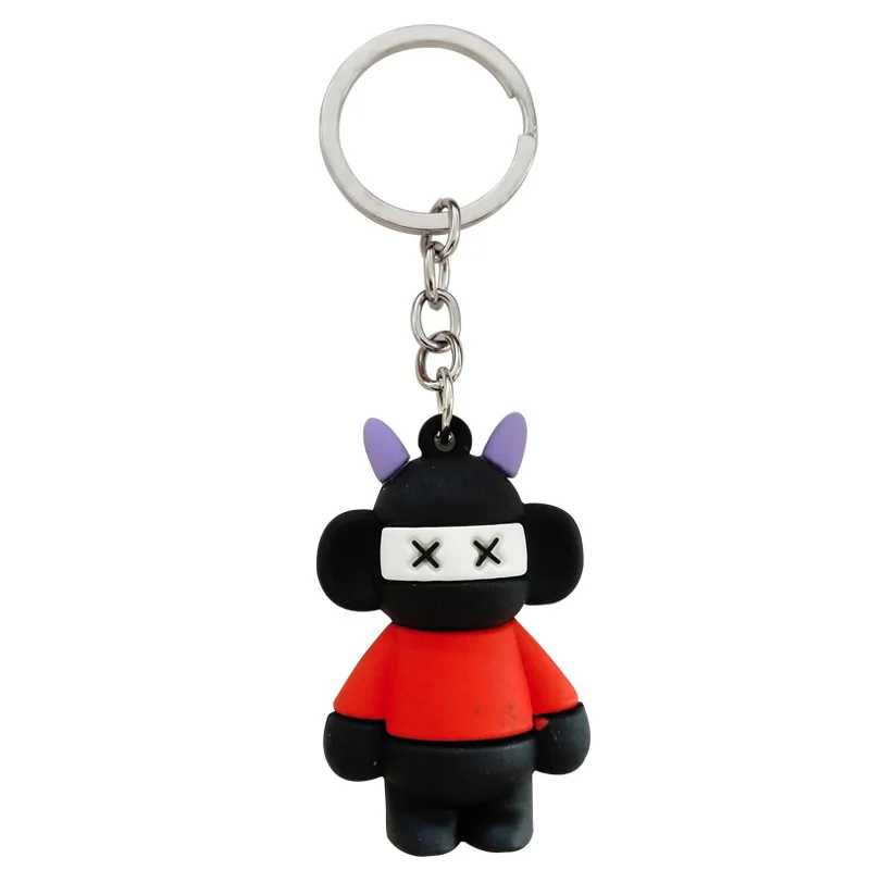 

3D Cartoon Bear Anime Keychain Silicone Girl Cute Korean Bag Car Pendant Couple Trendy Gift Keyring accessories