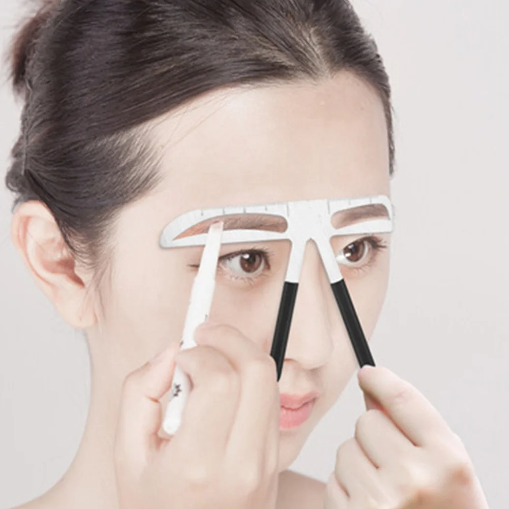 

Hot Sale DIY 3D Metal Eyebrow Ruler Makeup Shaping Position Measure Tool Eyebrow Stencils Beauty Balance Tattoo Stencil Template