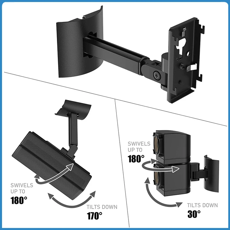 Universal de Montagem em Aço Cabide para Alto-falante Suporte de Montagem na Parede Alto-falante Suporte Inoxidável Ub-20ii 535 525 550 Preto 2 – 4 Pçs
