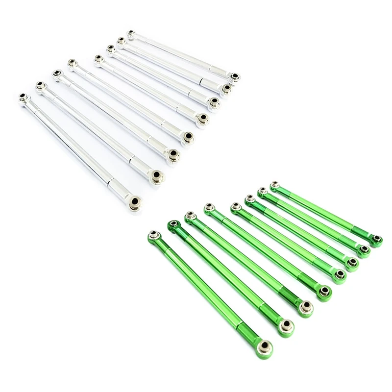 

2 Set For MN86S MN86 MN86KS MN86K MN G500 Parts Metal Pull Rod Link Rod Linkage 1/12 RC Car Accessories,Green & Silver