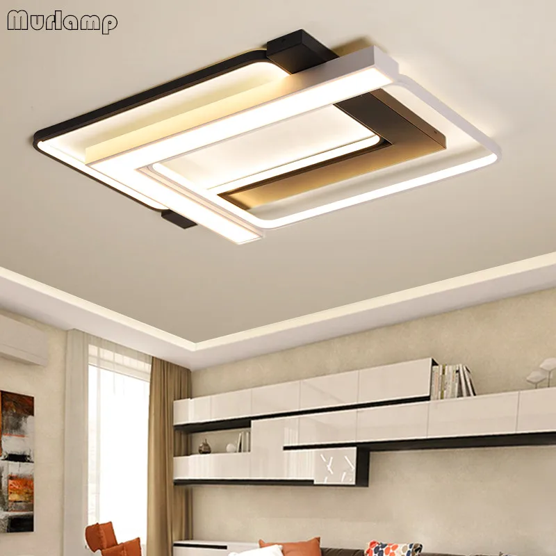 Современная квадратная потолочная Светодиодная лампа для гостиной спальни