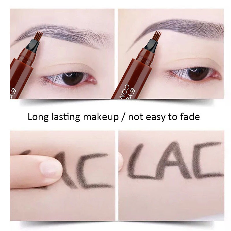 4 Fork Tip Tint Eyebrow Tattoo Pencil Waterproof Natural Sketch Liquid Pen Long Lasting Easy to use Cosmetics TSLM2 | Красота и