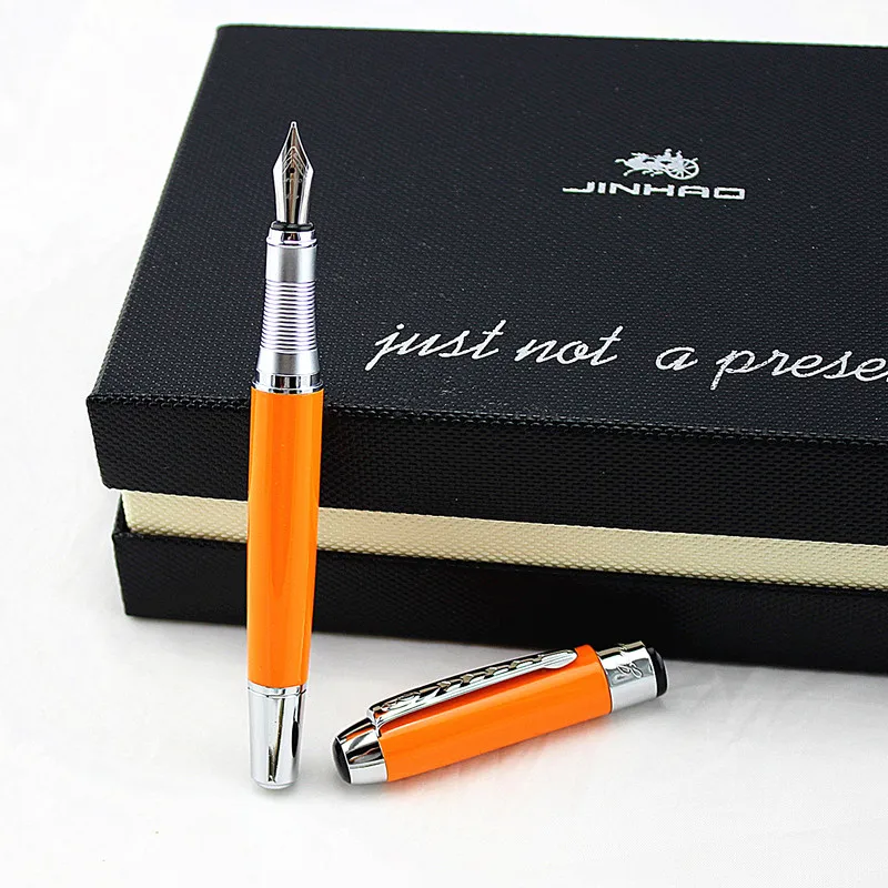 Jinhao 250 Гладкий зажим для шампанского и серебра 0,5 мм/1,0 мм ручка для каллиграфии высококачественная металлическая авторучка ручки для рождественского подарка