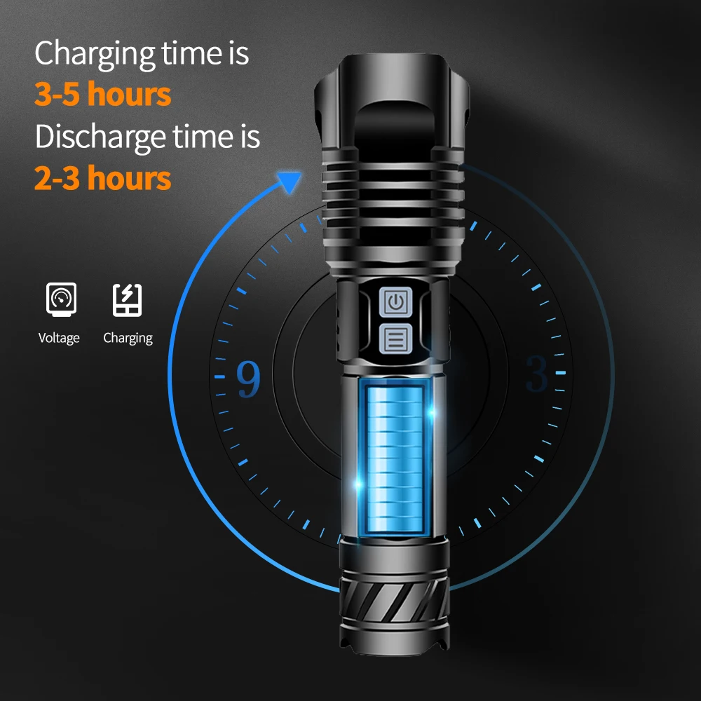 Xhp100 мощный фонарик xhp50 USB Перезаряжаемый 18650 26650 мощные светодиодные фонарики xhp90