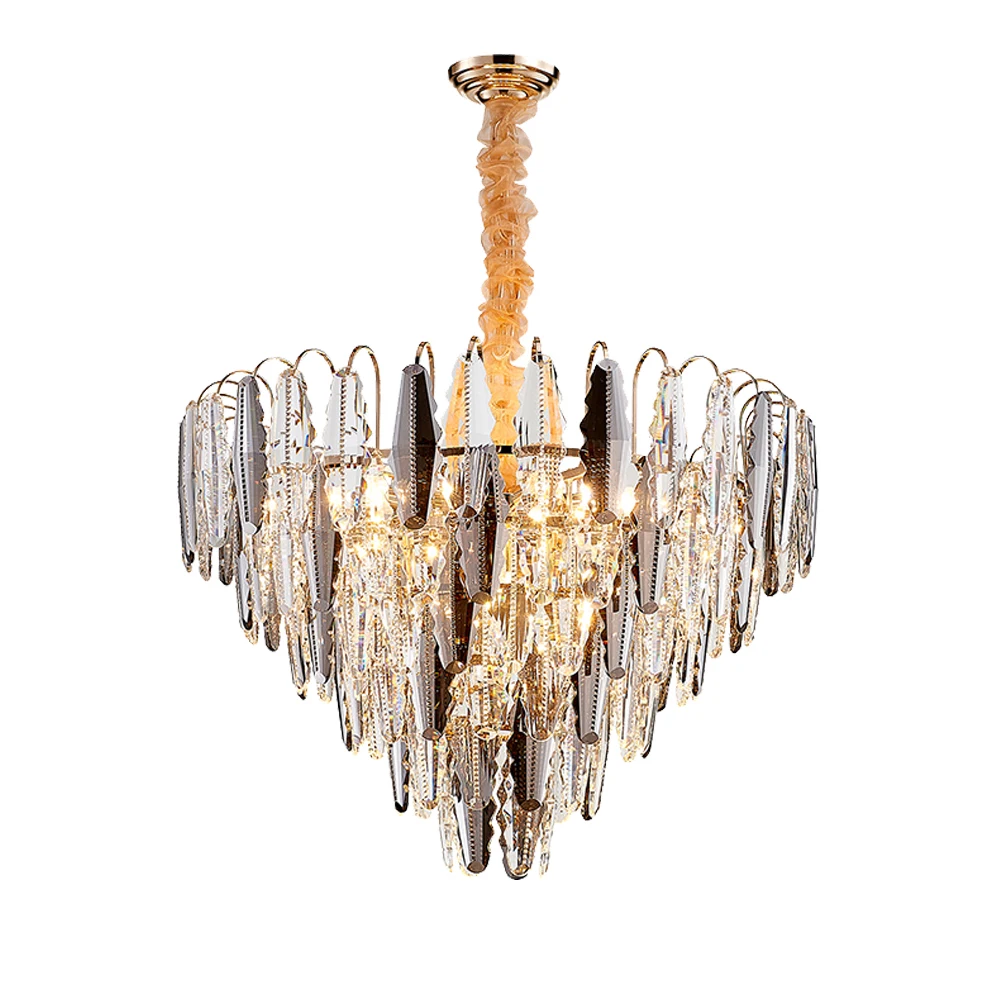 

Modern Crystal Chandeliers Polished Gold kitchen Lights E14 LED Creative Cristal Hanging Lamp Chain Mount Ceiling Chandelier