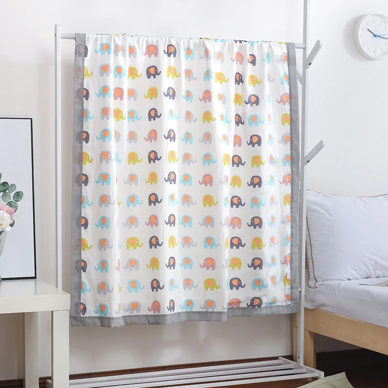 Одеяло для младенцев 1 шт. муслиновых квадратов, пеленок, мягких слюнявчиков, слонов, вязаных детских шапочек 110*110 дюймов.