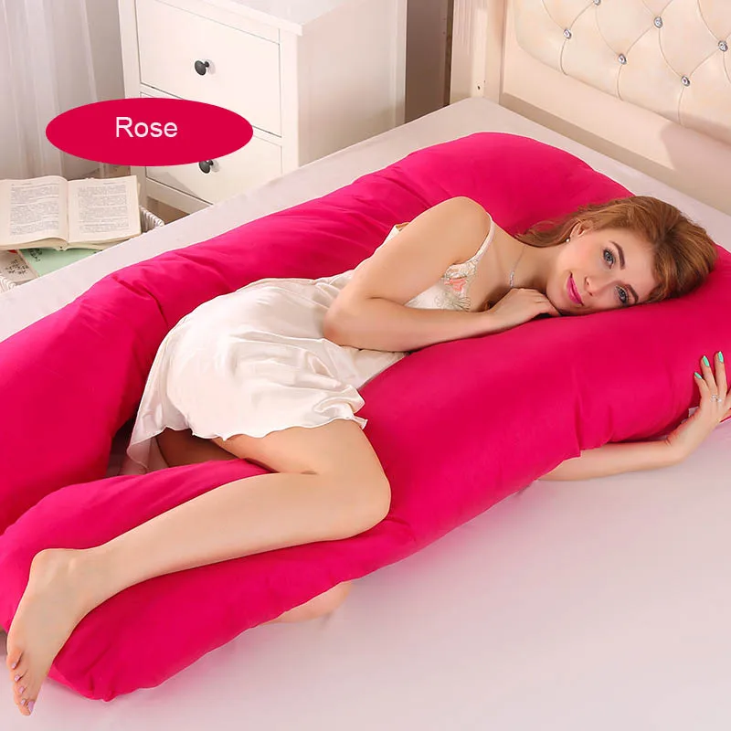 Cotton Rose U Форма Подушка для беременных и кормящих всего тела хлопковая наволочка подушки для беременных для спящий на боку Беременность Для женщин спальный Поддержка постельные принадлежности подушка для беременных - Цвет: Cotton Rose