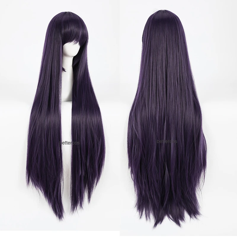 Парик для косплея Inu x Boku SS Ririchiyo Shirakiin Riricho 100 см длинный фиолетовый черный