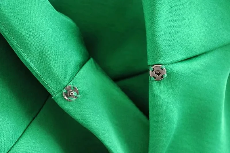 Английский стиль, блестящая шелковая блуза с v-образным вырезом, mujer de moda, кимоно, зеленая блузка для женщин, женские топы и блузки размера плюс