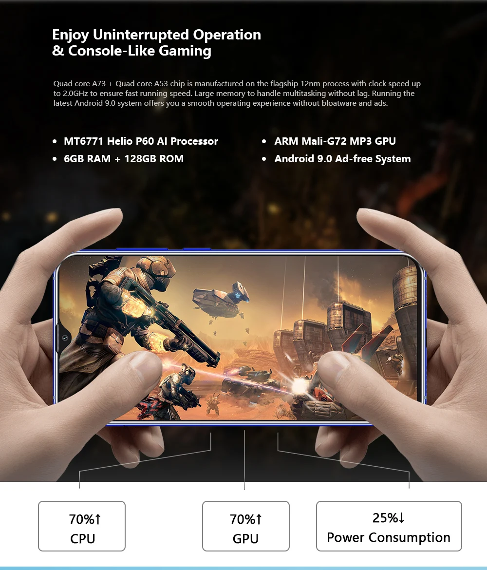 Cubot X20 Pro, 6 ГБ+ 128 Гб, режим AI, тройная камера, Android 9,0, Восьмиядерный процессор Helio P60 AI, 6,3 дюйма, FHD+, экран в виде капли, для распознавания лица, смартфон