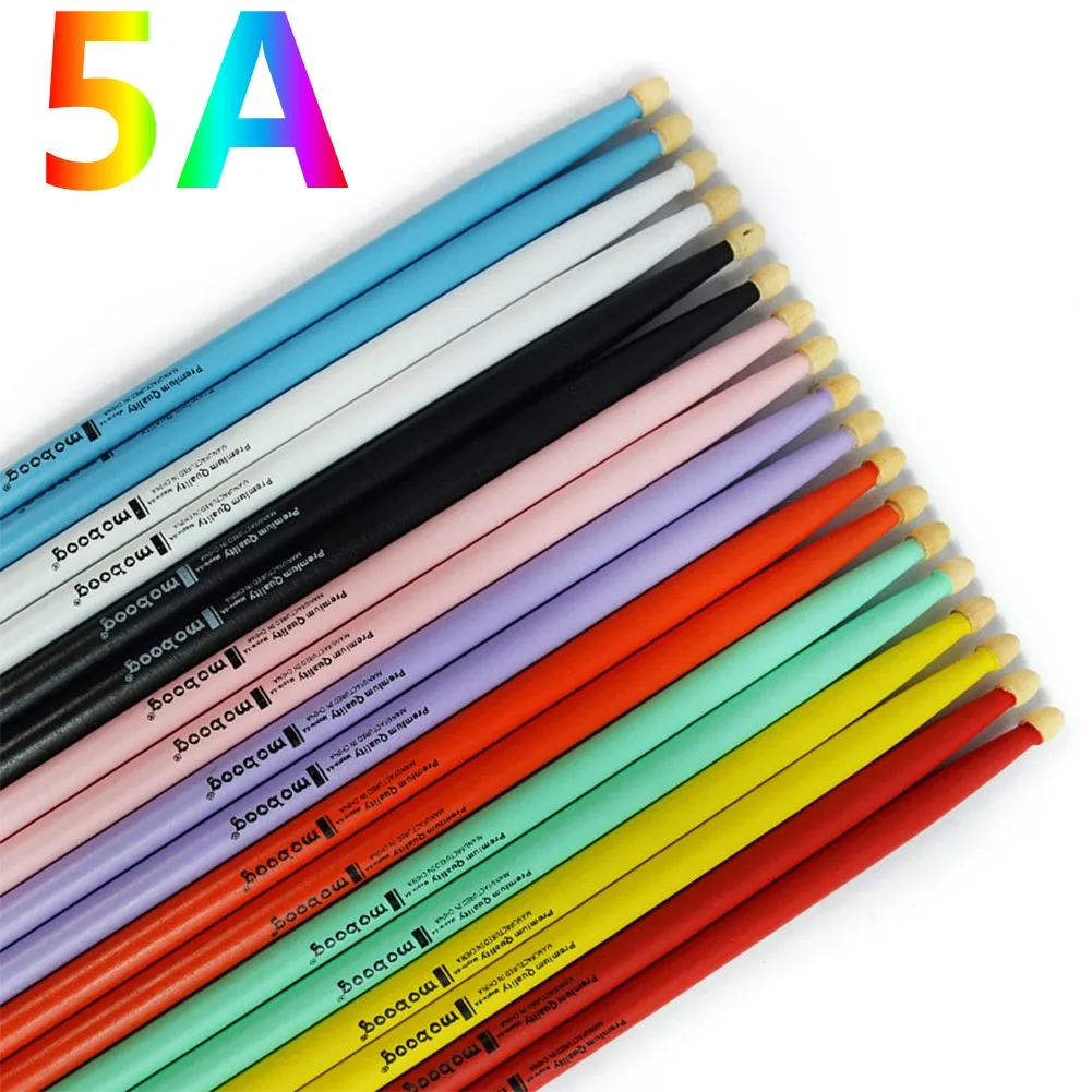 

1 Pair 5A Drum Sticks Multi Colors Maple Wood Drumsticks Musical Instrument Drumsticks Percussion Accessories