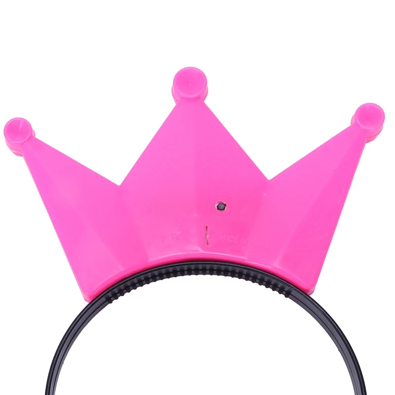 

5pcs LED Flashing Diadem Crown hair band Christmas Birthday Party Prince Princess King Decoration pink
