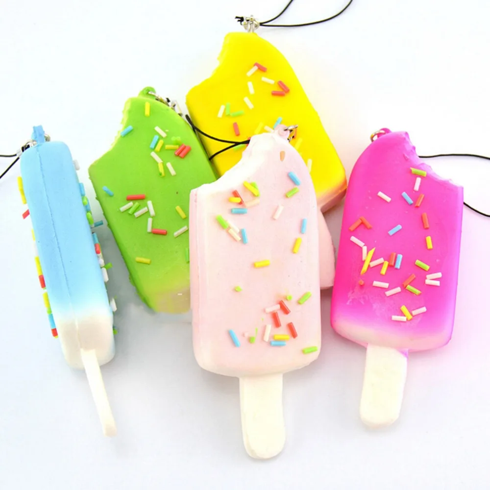 

4cm x 10cm Squishy Bread Chocolate Sprinkles Popsicle Funny Soft Scented Charms
