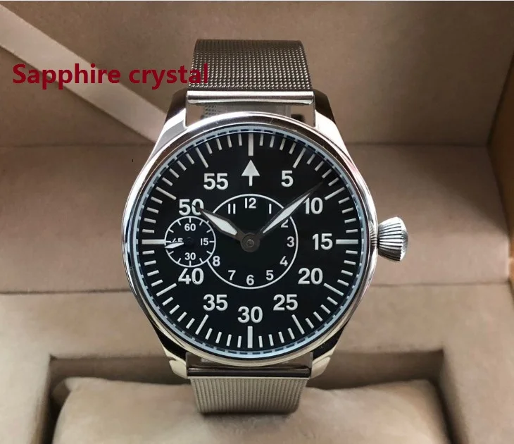 Мужские механические часы с сапфировым стеклом 44 мм|Мужские часы| |
